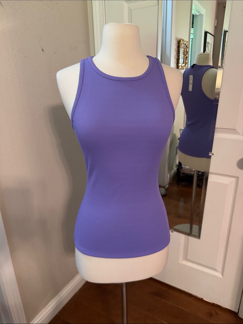 WHBM Purple Ribbed Tank Top